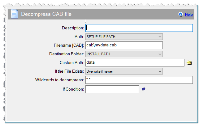 Команда Распаковать CAB файл